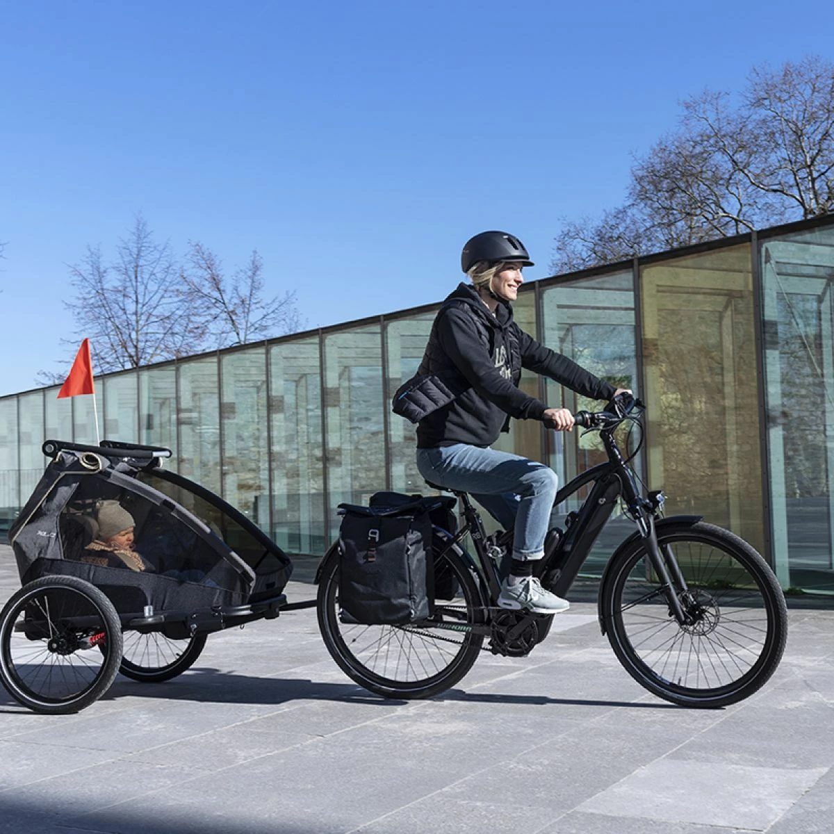 XLC Remorque Enfant Duo S 20" Anthracite Beige 4 XLC Remorque Enfant Duo S 20" Anthracite Beige – Image 2